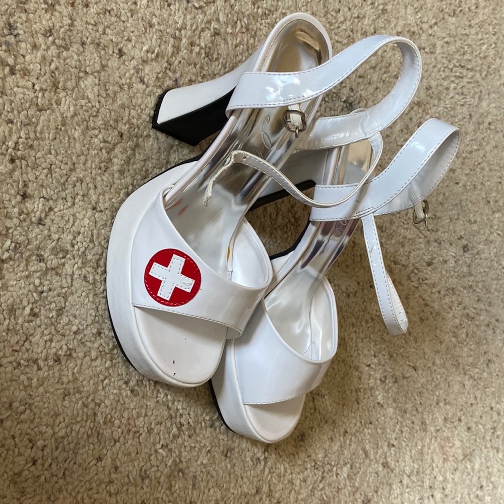 Ellie 5.5” Heel Red Cross Sandal